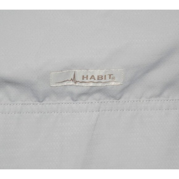 Habit Mens Gray Button Up Fishing Shirt Size M Solar Factor Short Sleeve - Picture 5 of 8
